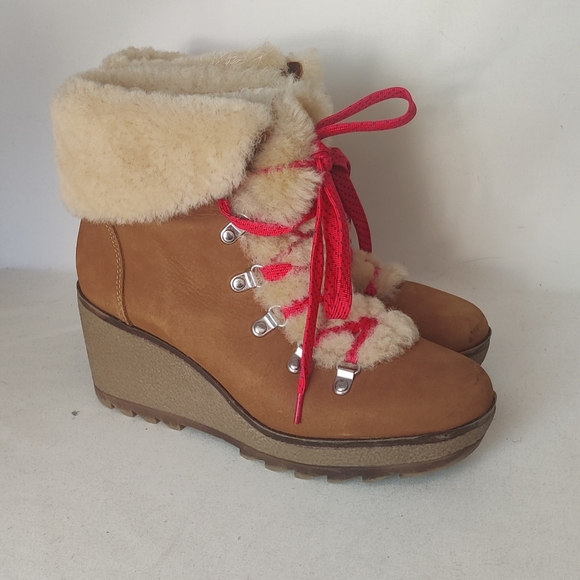 J. Crew Nordic wedge boots winter hiking style sz 8 - Picture 2 of 11